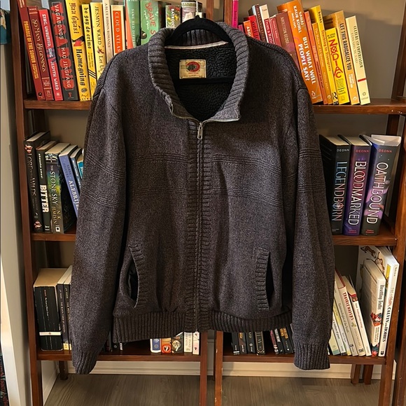Boston Traders Men's Charcoal Zip-Up Sweater - Picture 1 of 5